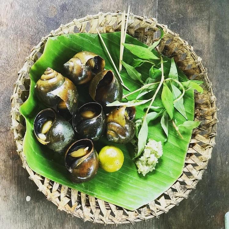 grilled snails with pepper can tho cuisine in vietnam