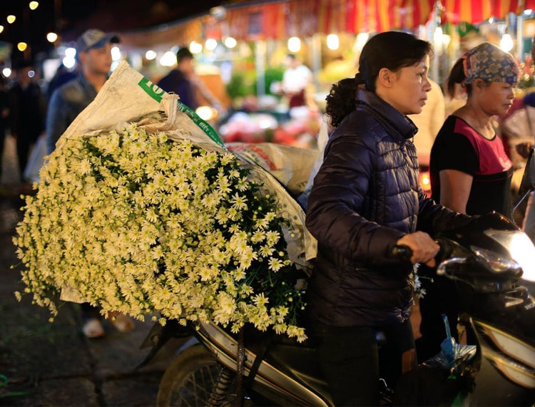 quang ba flower night market vietnam photos - hanoi night markets