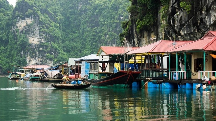 things to do in halong bay - visit floating villages