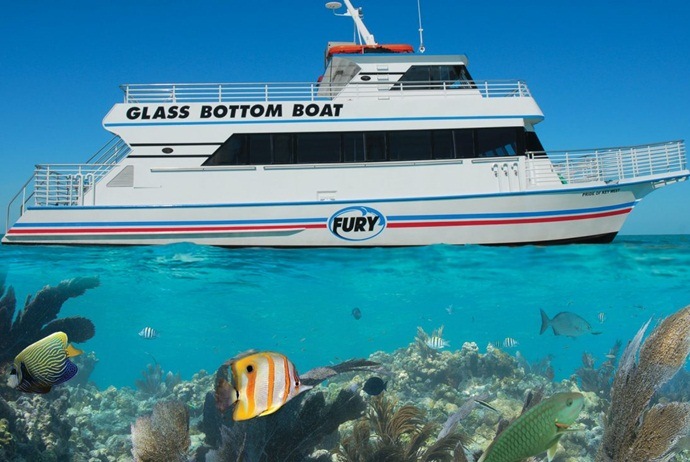 what are attractions in hon mun island - take a glass bottom boat exploring the ocean